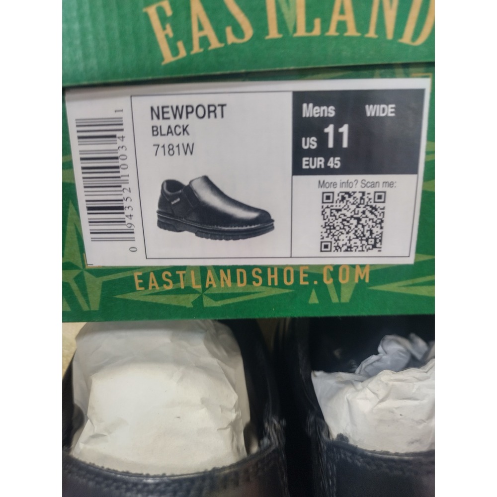 Eastland Newport Mens 11 Wide Black Leather Slip On Loafers Shoes 7181W - Picture 7 of 7
